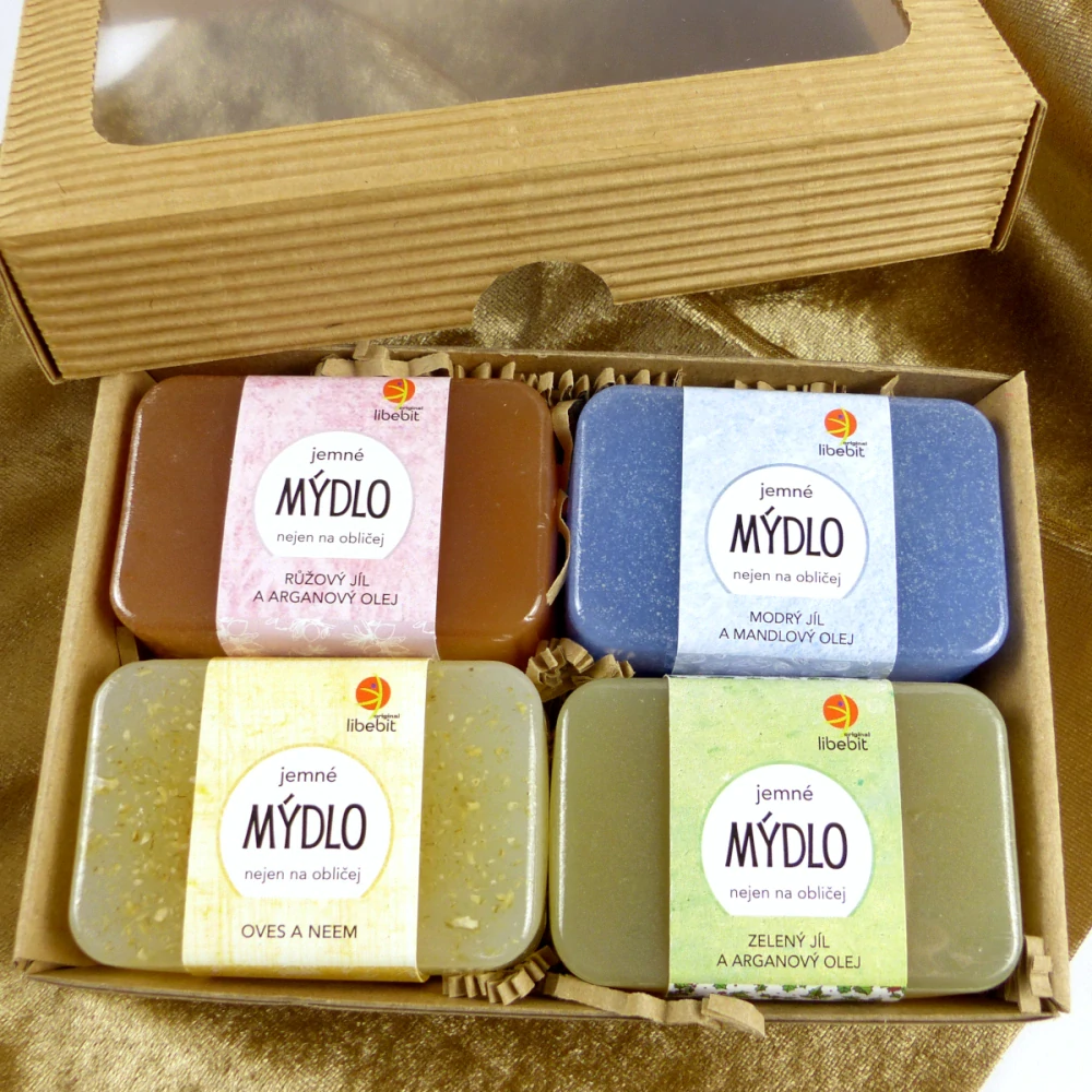 Čtyři jemná mýdla dárkově