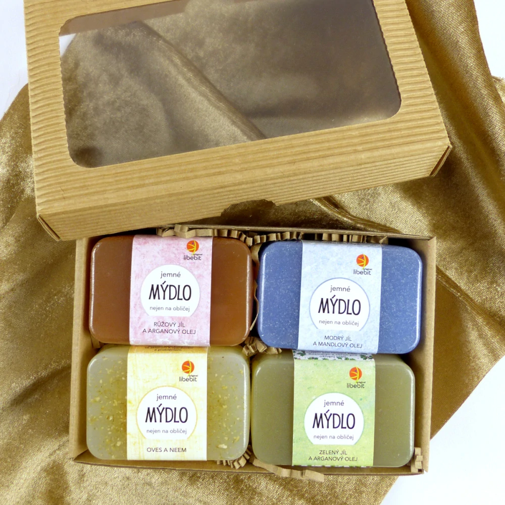 Čtyři jemná mýdla dárkově
