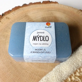 Jemné mýdlo MODRÝ JÍL a MANDLOVÝ OLEJ